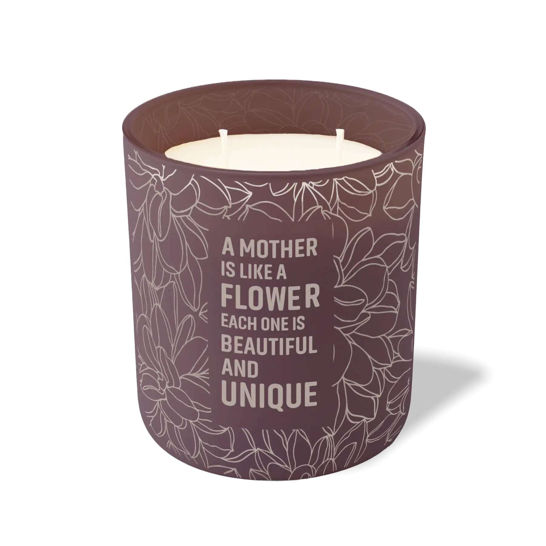 Wild Journey Custom Etched A Mother is Like a Flower 12 oz Studio Series Candle in Velvet Plum