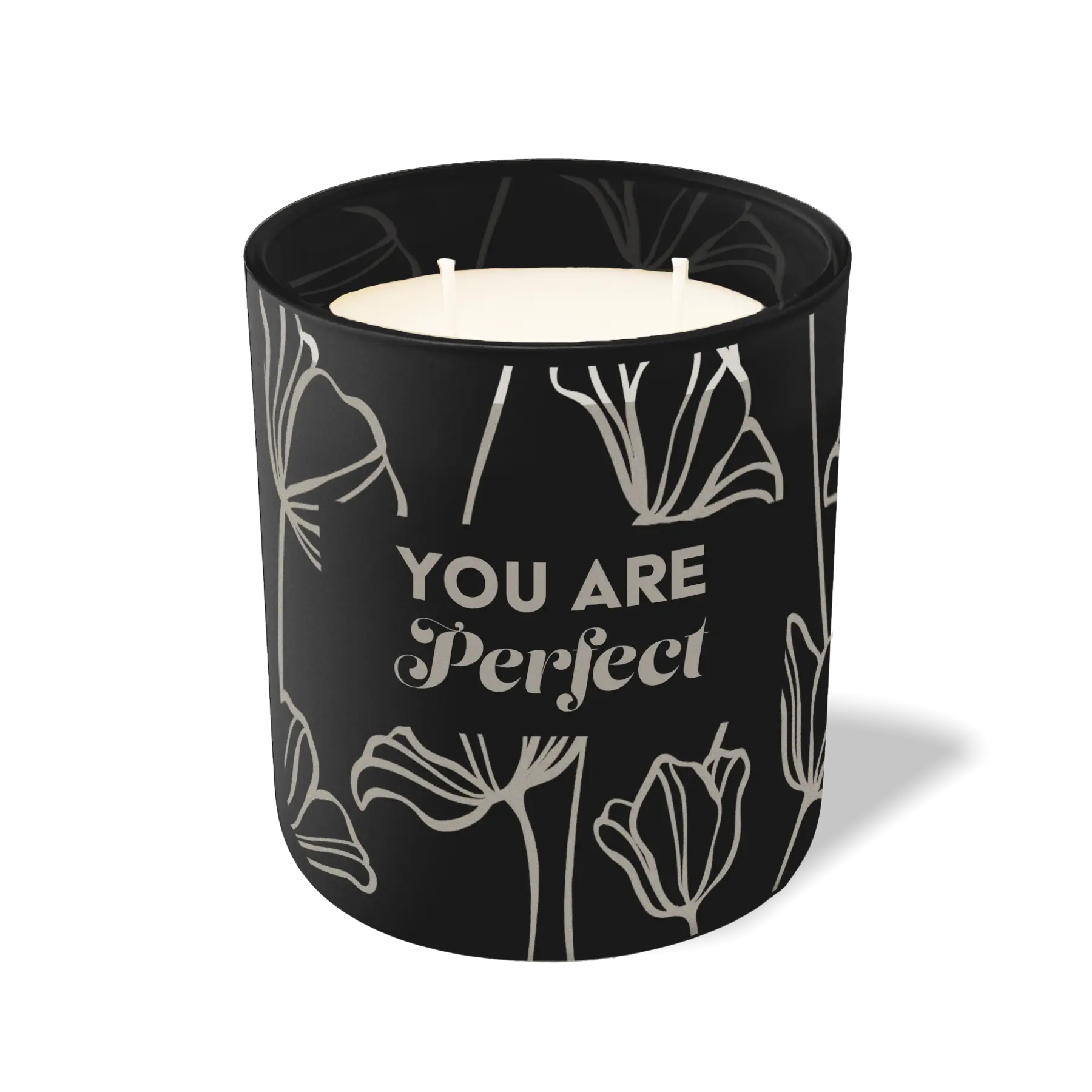 Custom Etched You Are Perfect 12 oz Studio Series Candle - Black