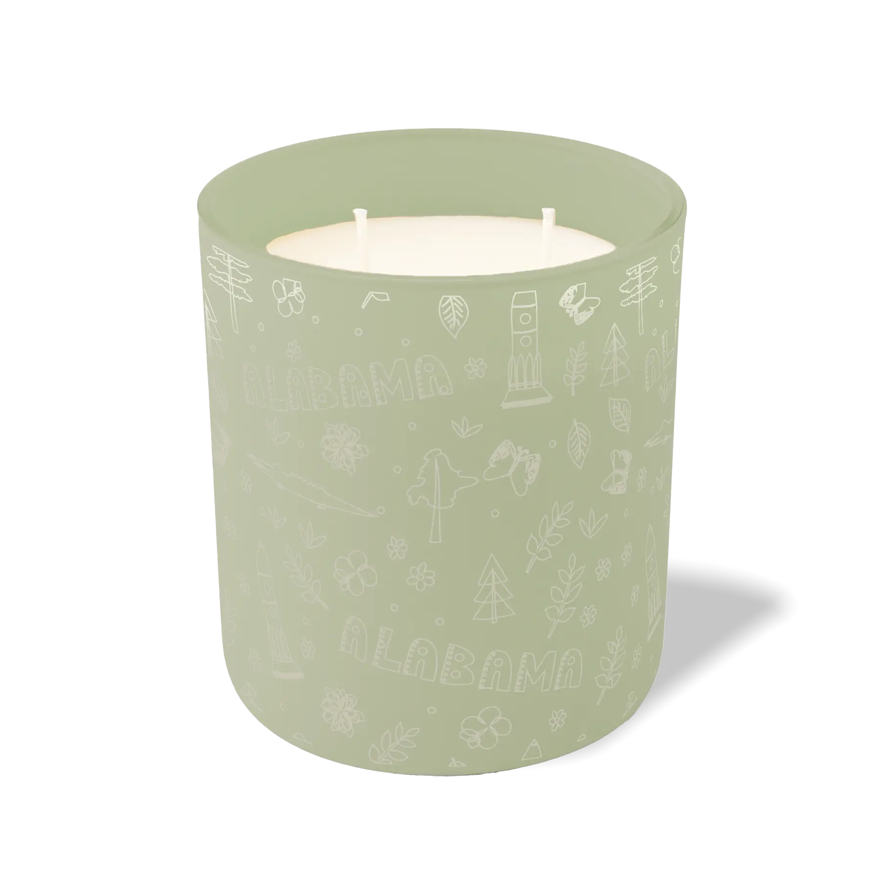 Wild Journey Custom Etched Alabama Sketched 12 oz Studio Series Candle in Meadow