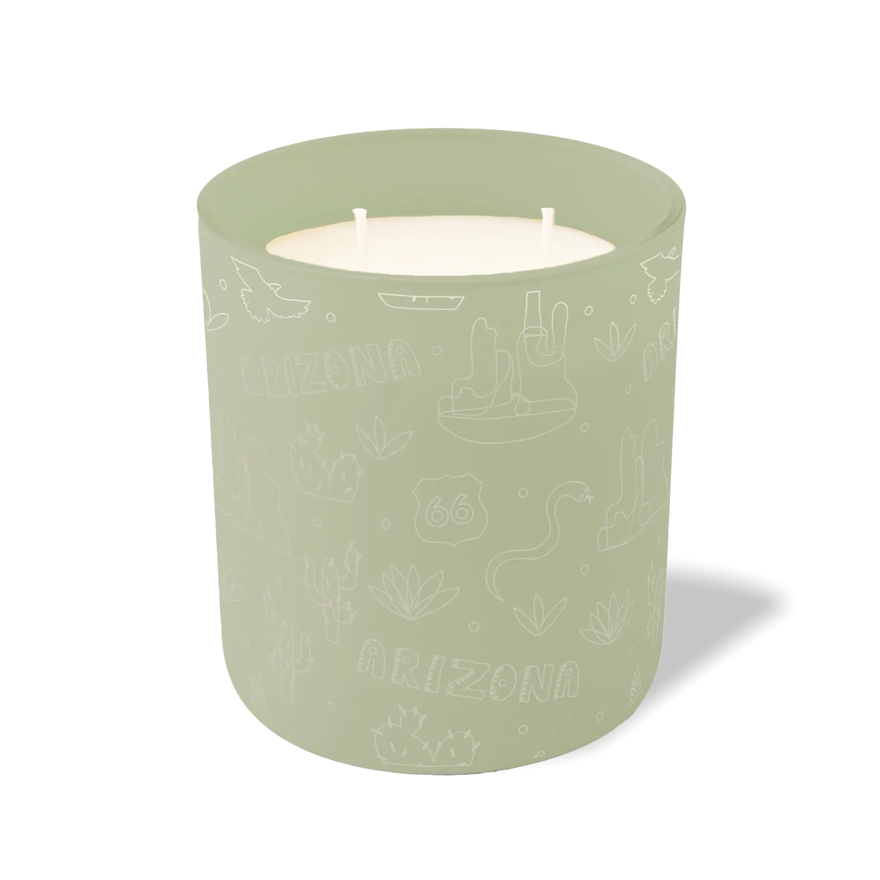 Wild Journey Custom Etched Arizona Sketched 12 oz Studio Series Candle in Meadow
