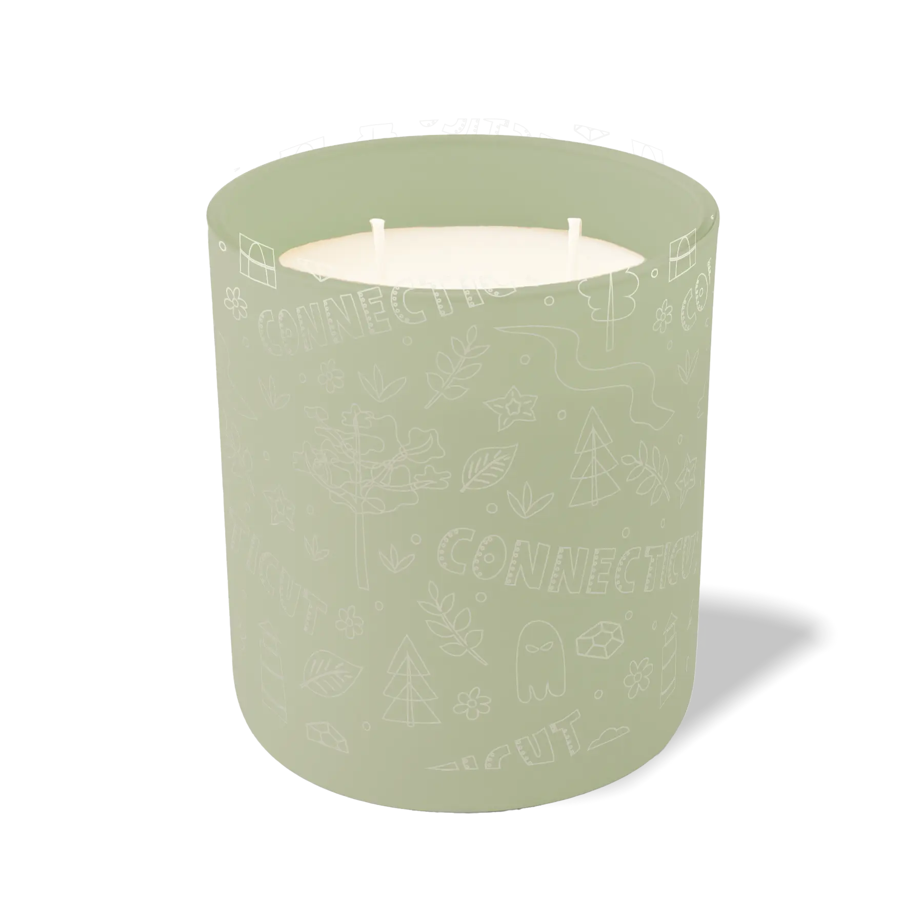 Wild Journey Custom Etched Connecticut Sketched 12 oz Studio Series Candle in Meadow