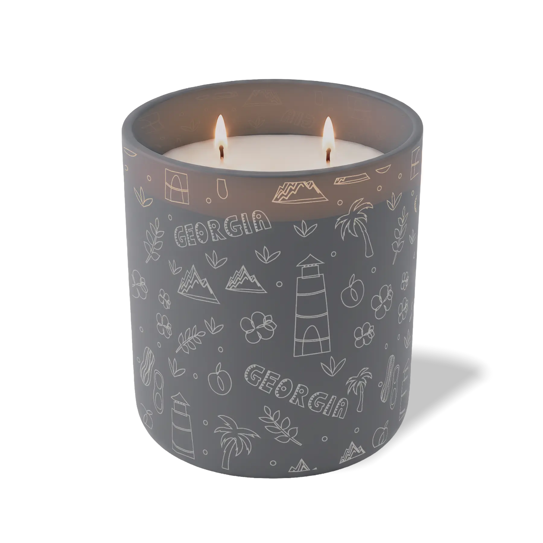 Custom Etched Georgia Sketched - 12 oz Candle Graphite