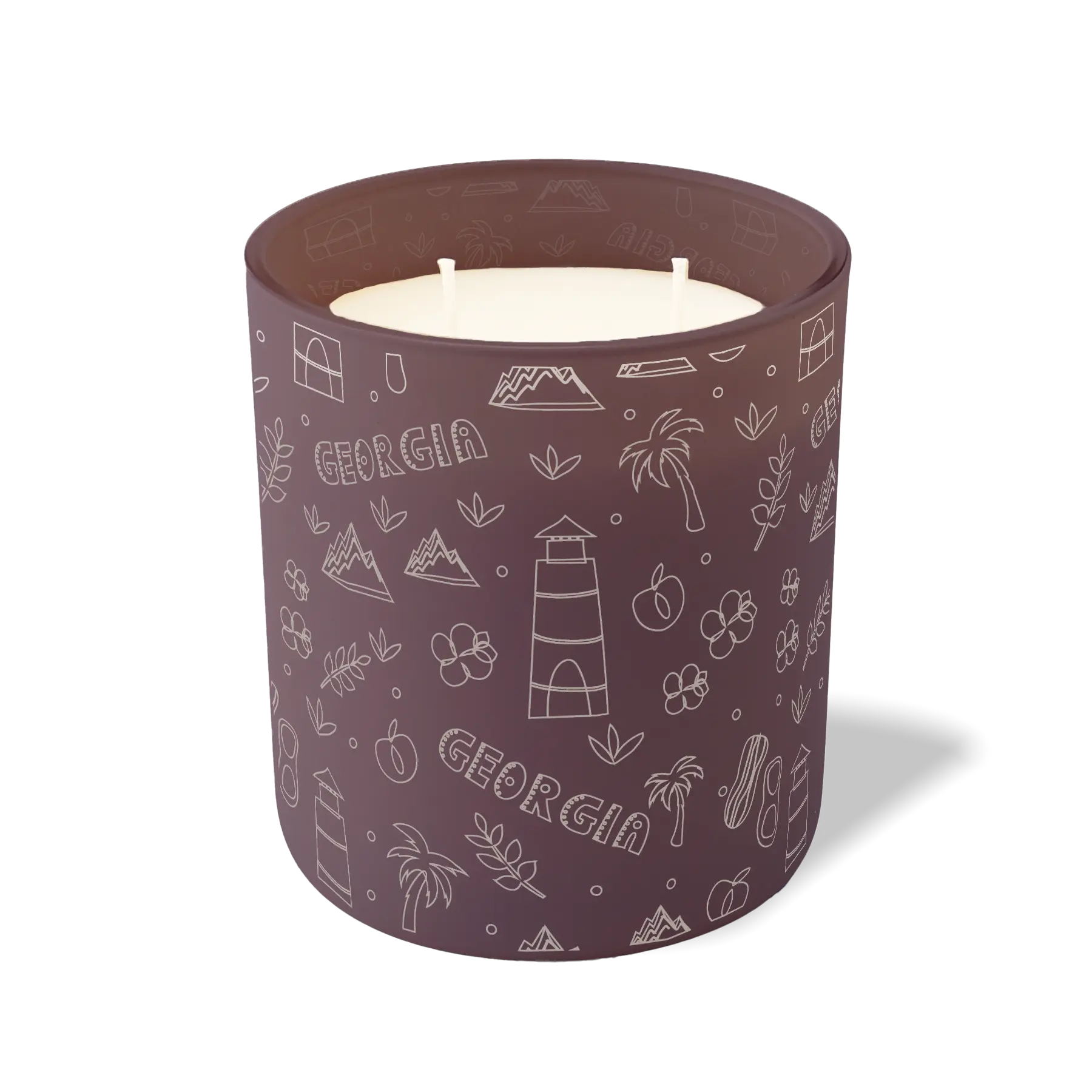 Wild Journey Custom Etched Georgia Sketched 12 oz Studio Series Candle in Velvet Plum