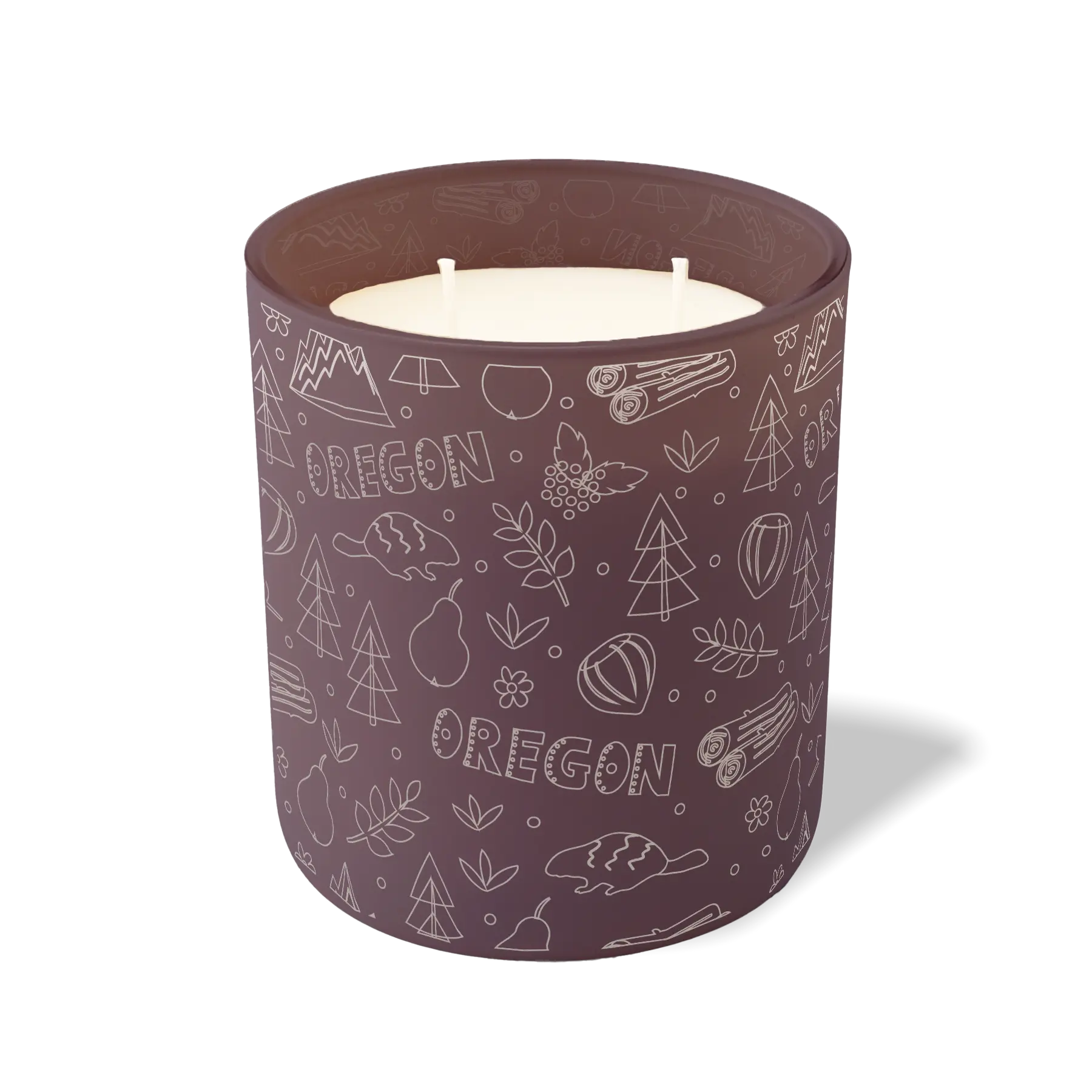 Wild Journey Custom Etched Oregon Sketched 12 oz Studio Series Candle in Velvet Plum