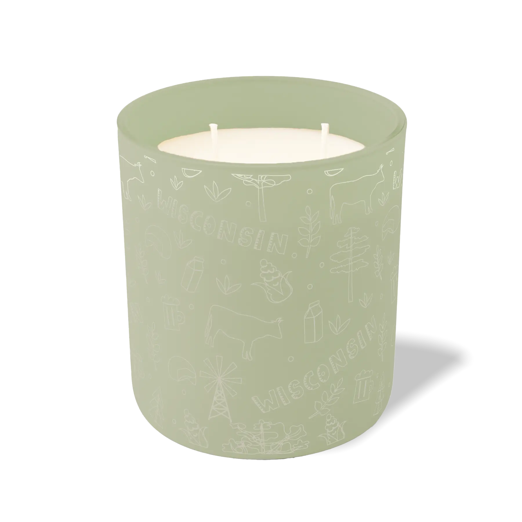 Wild Journey Custom Etched Wisconsin Sketched 12 oz Studio Series Candle in Meadow
