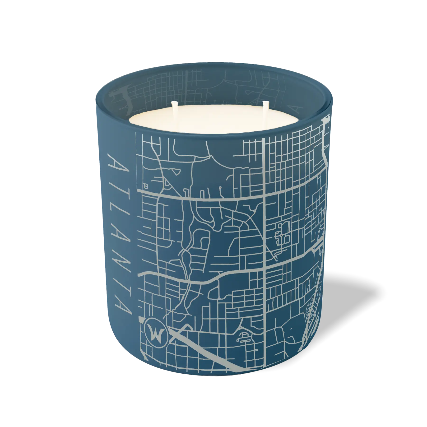 Wild Journey Custom Etched Atlanta Map 12 oz Studio Series Candle in Cobalt