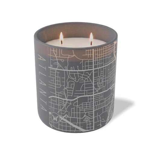 Custom Etched Atlanta Map - 12 oz Candle Graphite