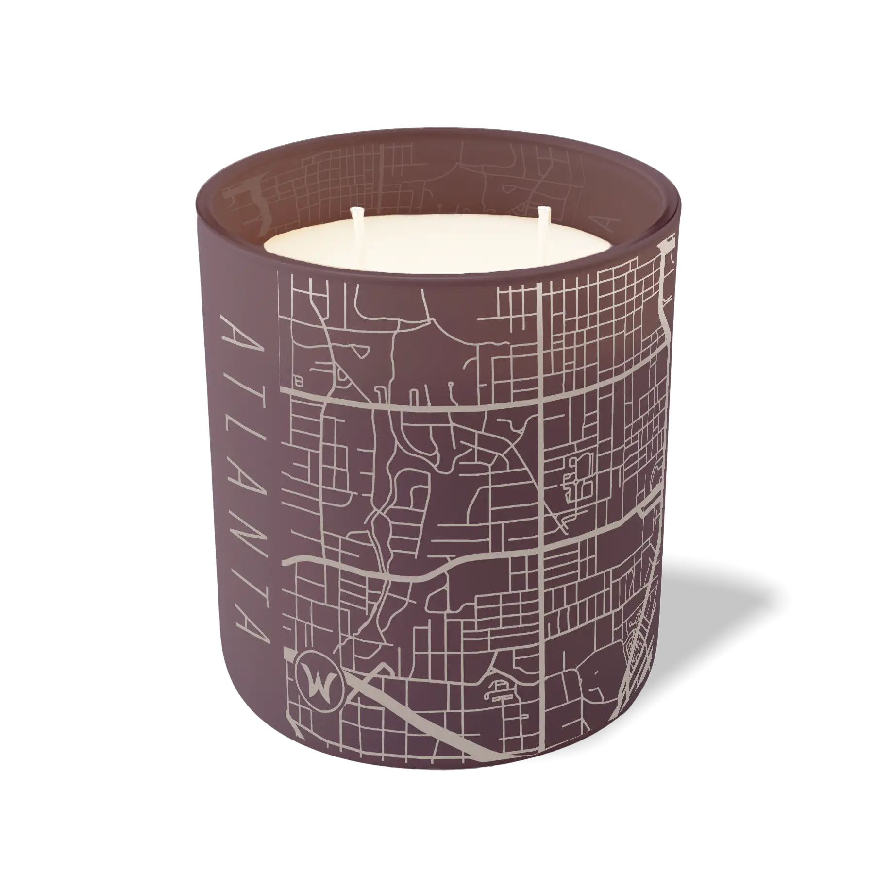 Wild Journey Custom Etched Atlanta Map 12 oz Studio Series Candle in Velvet Plum