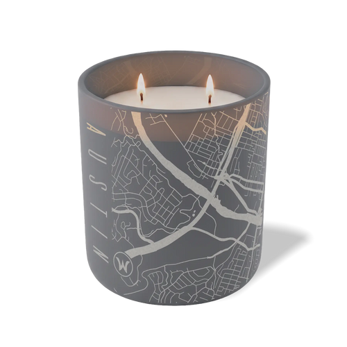 Custom Etched Austin Map - 12 oz Candle Graphite