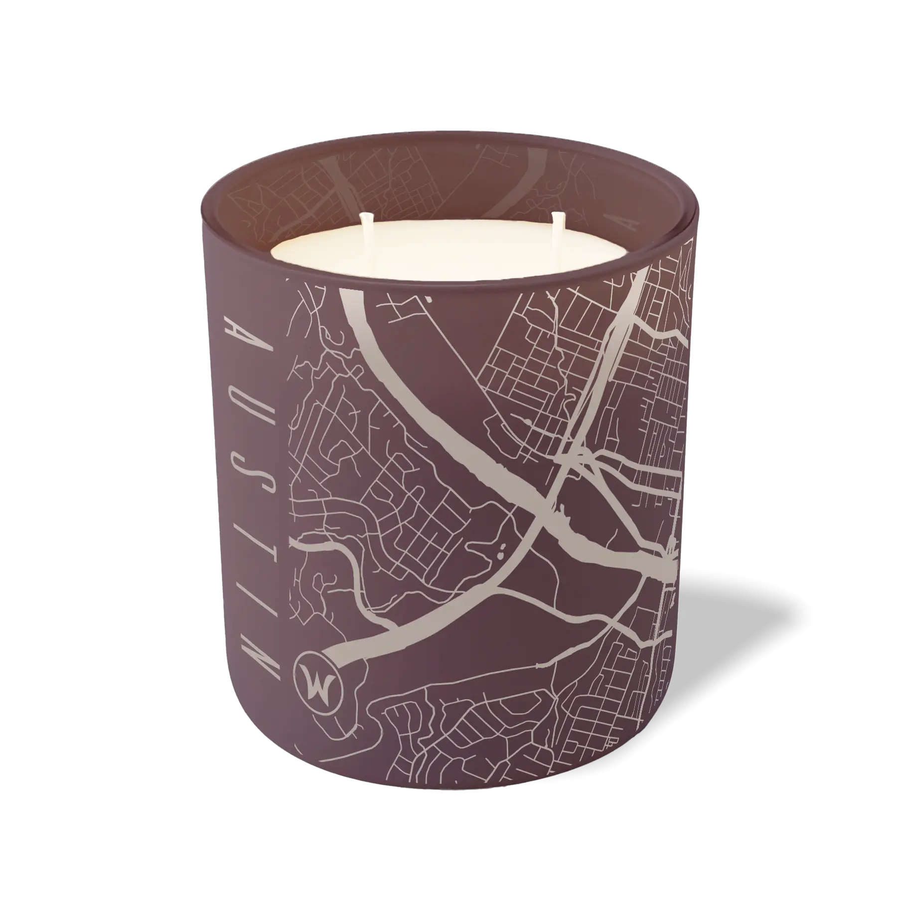 Wild Journey Custom Etched Austin Map 12 oz Studio Series Candle in Velvet Plum