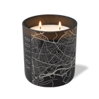 Custom Etched Boston Map - 12 oz Candle Black