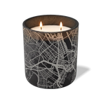Custom Etched Boston Map - 12 oz Candle Black