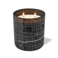Custom Etched Chicago Map - 12 oz Candle Black