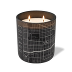 Custom Etched Chicago Map - 12 oz Candle Black