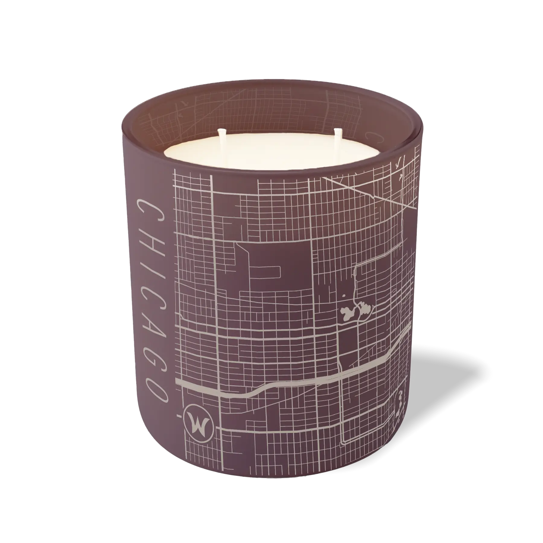 Wild Journey Custom Etched Chicago Map 12 oz Studio Series Candle in Velvet Plum