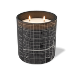 Custom Etched Los Angeles Map - 12 oz Candle Black