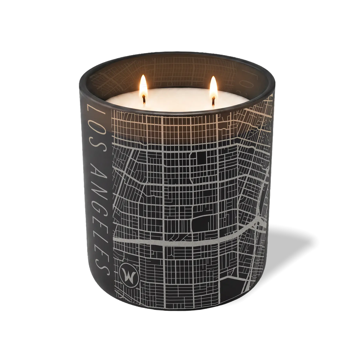 Custom Etched Los Angeles Map - 12 oz Candle Black