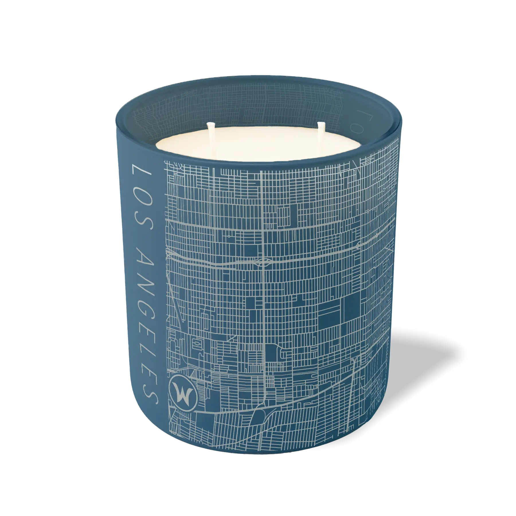 Wild Journey Custom Etched Los Angeles Map 12 oz Studio Series Candle in Cobalt