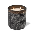 Custom Etched New York City Map - 12 oz Candle Black