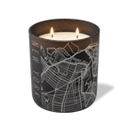 Custom Etched New York City Map - 12 oz Candle Black