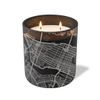 Custom Etched New York City Map - 12 oz Candle Black