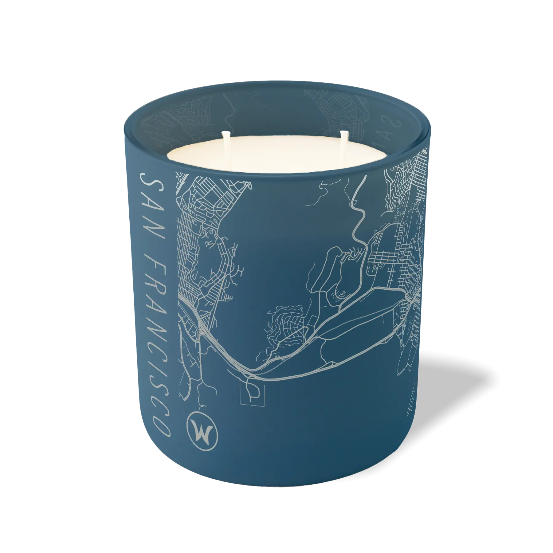 Wild Journey Custom Etched San Francisco Map 12 oz Studio Series Candle in Cobalt