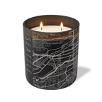 Custom Etched Seattle Map - 12 oz Candle Black