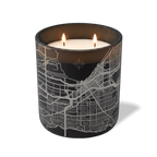 Custom Etched Seattle Map - 12 oz Candle Black
