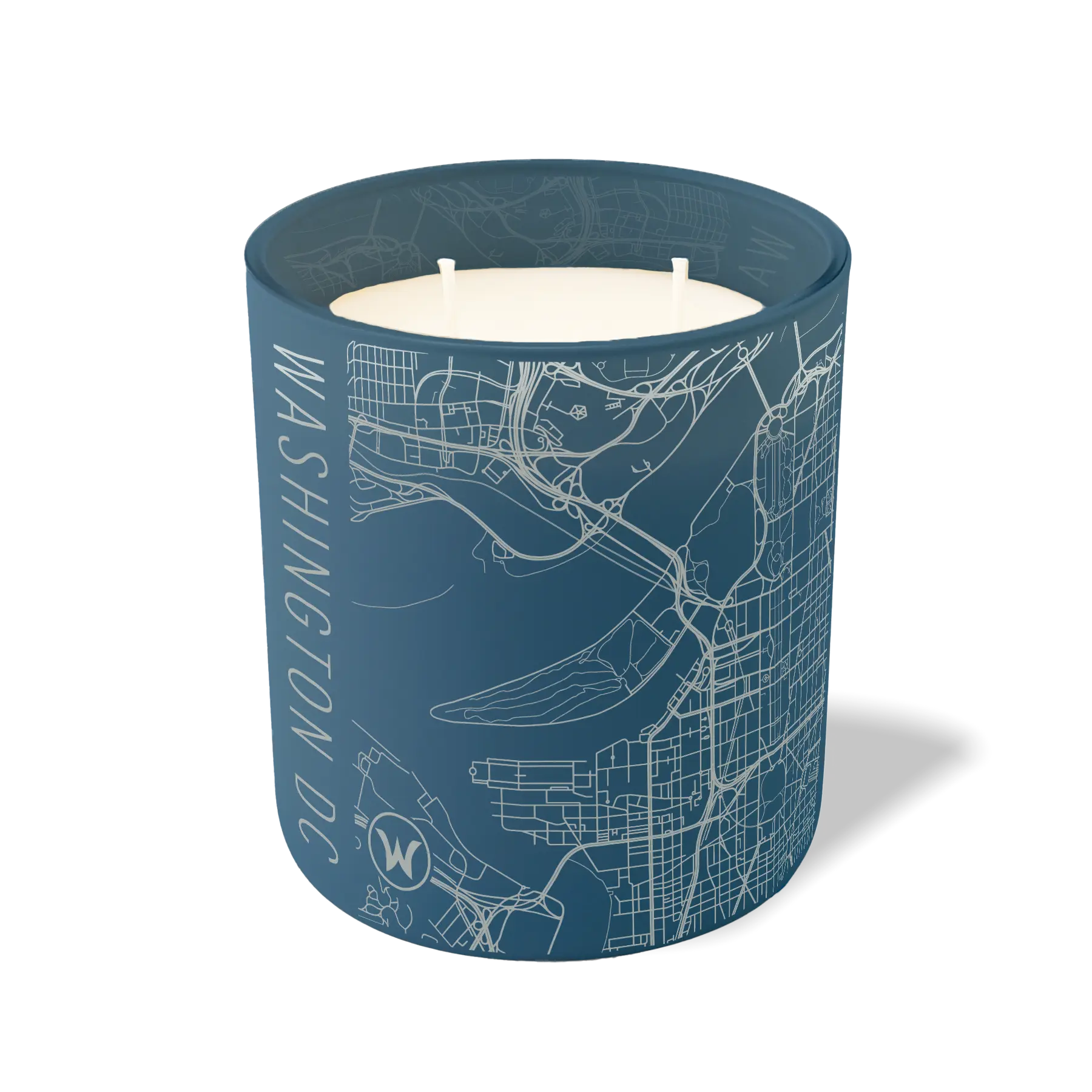 Wild Journey Custom Etched Washington DC Map 12 oz Studio Series Candle in Cobalt