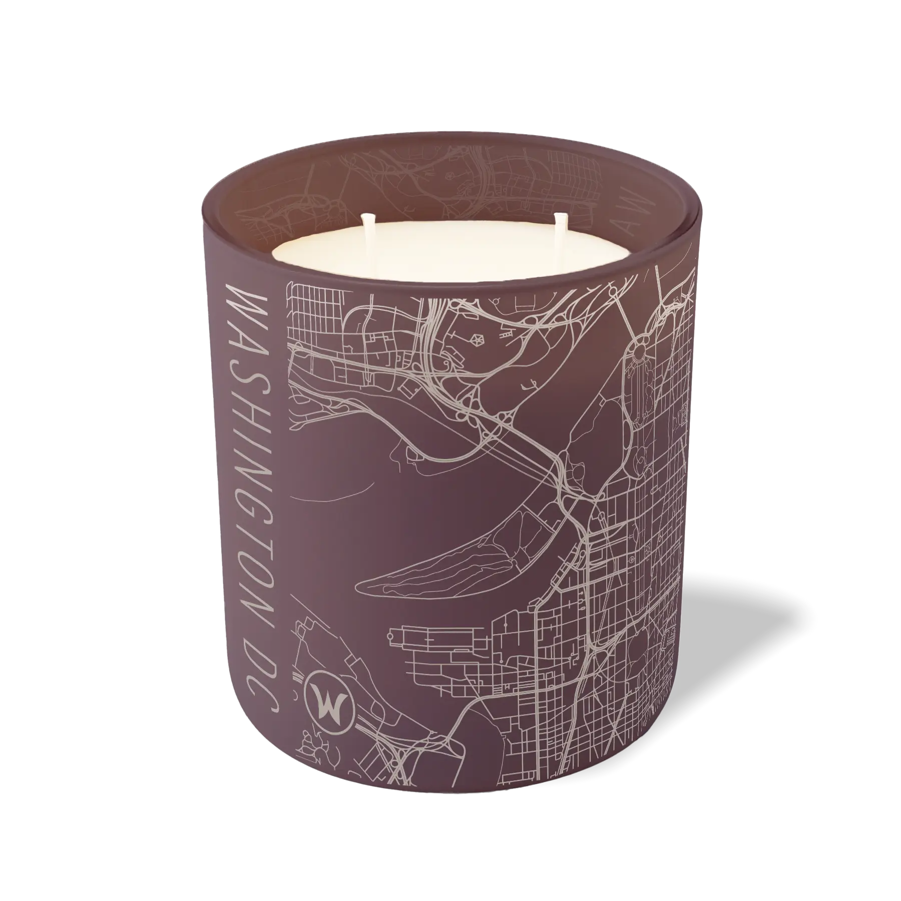 Wild Journey Custom Etched Washington DC Map 12 oz Studio Series Candle in Velvet Plum
