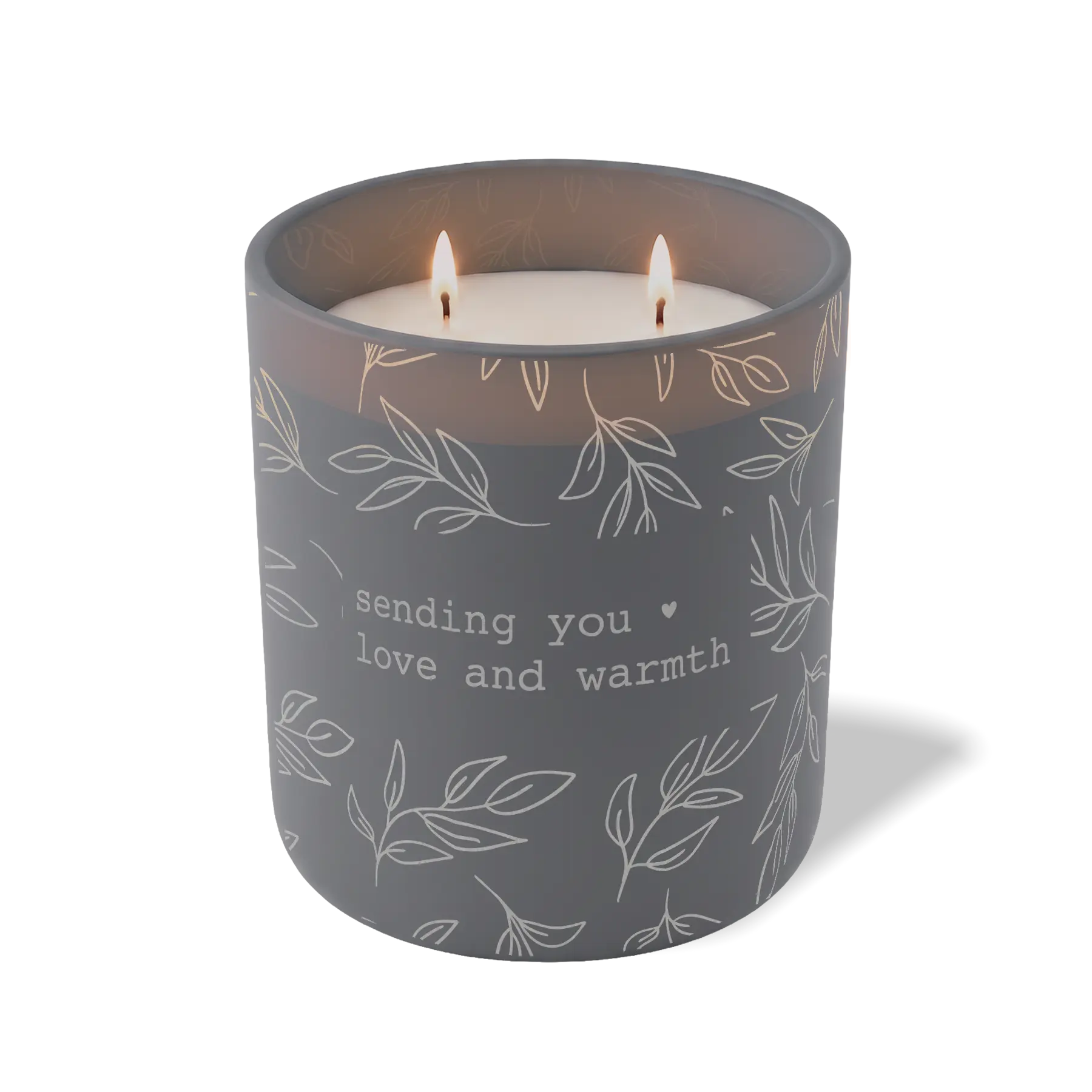 Custom Etched Sending You Love and Warmth 12 oz Studio Series Candle - Graphite