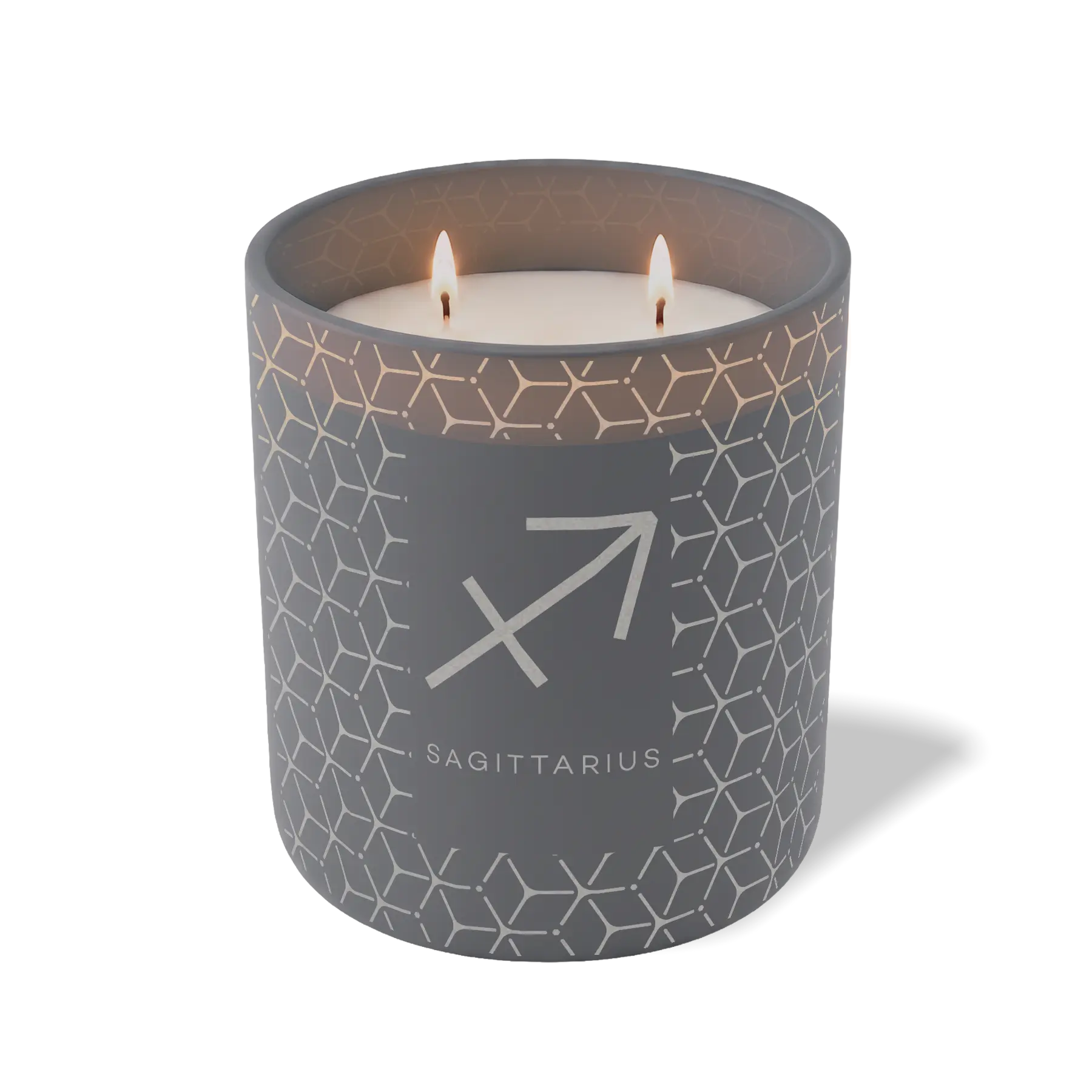 Custom Etched Sagittarius Symbol 12 oz Studio Series Candle - Graphite
