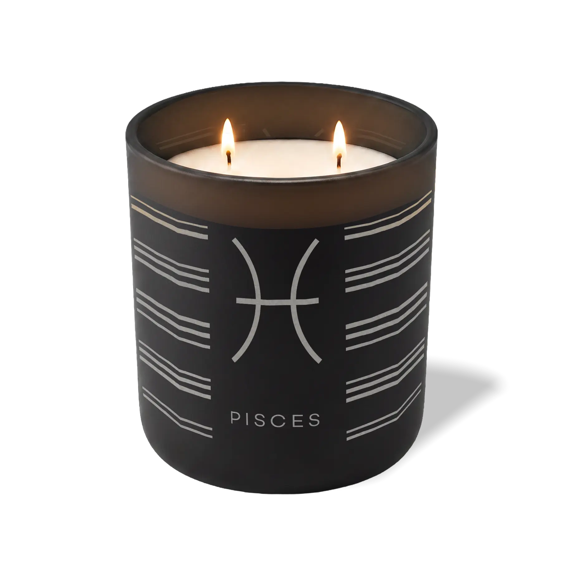 Custom Etched Pisces Symbol 12 oz Studio Series Candle - Black