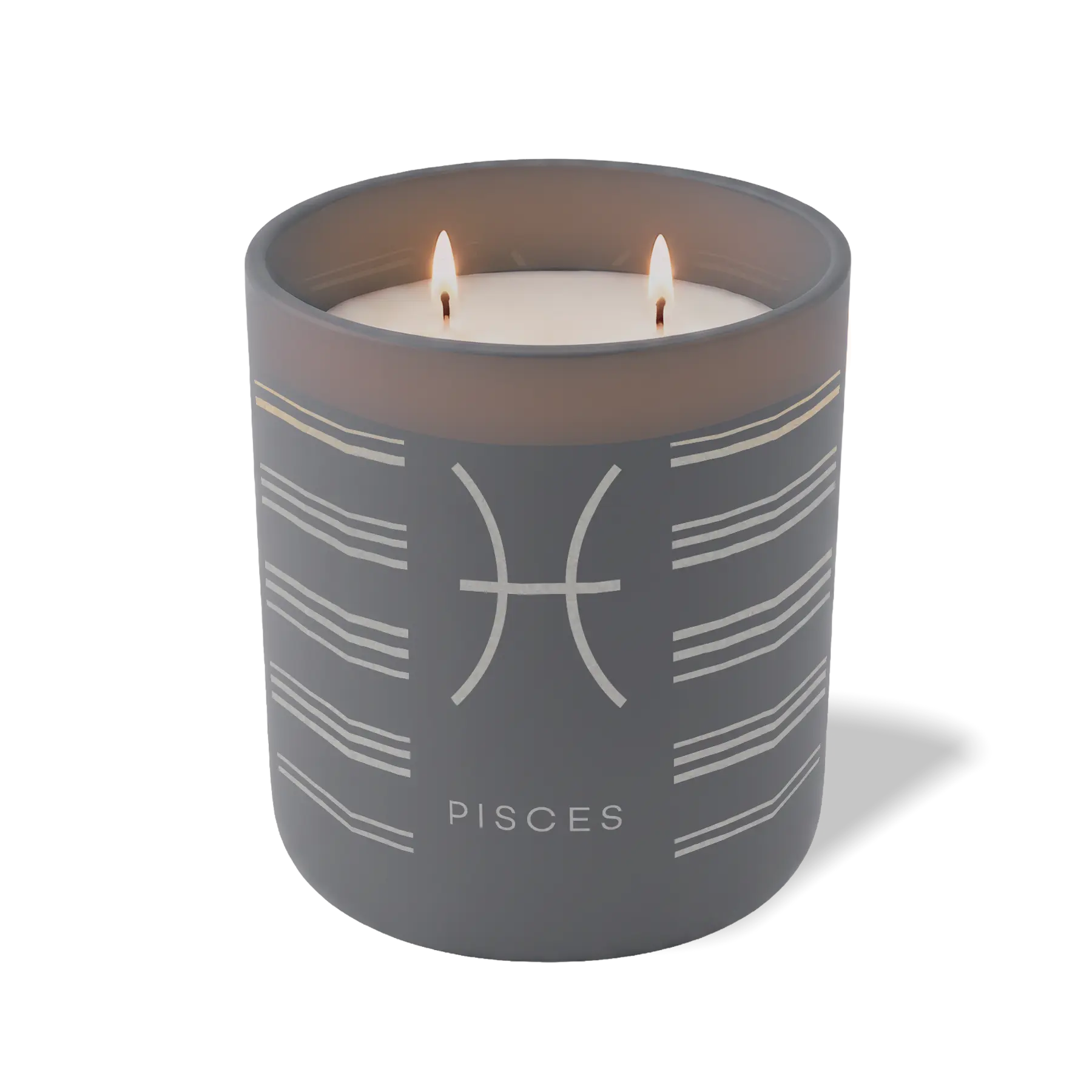 Custom Etched Pisces Symbol 12 oz Studio Series Candle - Graphite