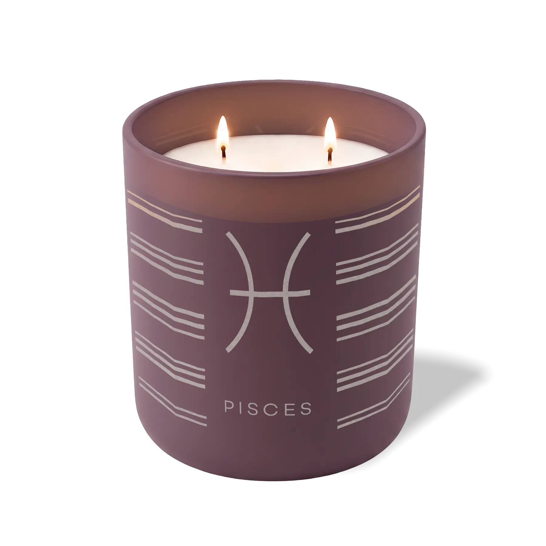 Wild Journey Custom Etched Pisces Symbol 12 oz Studio Series Candle in Velvet Plum
