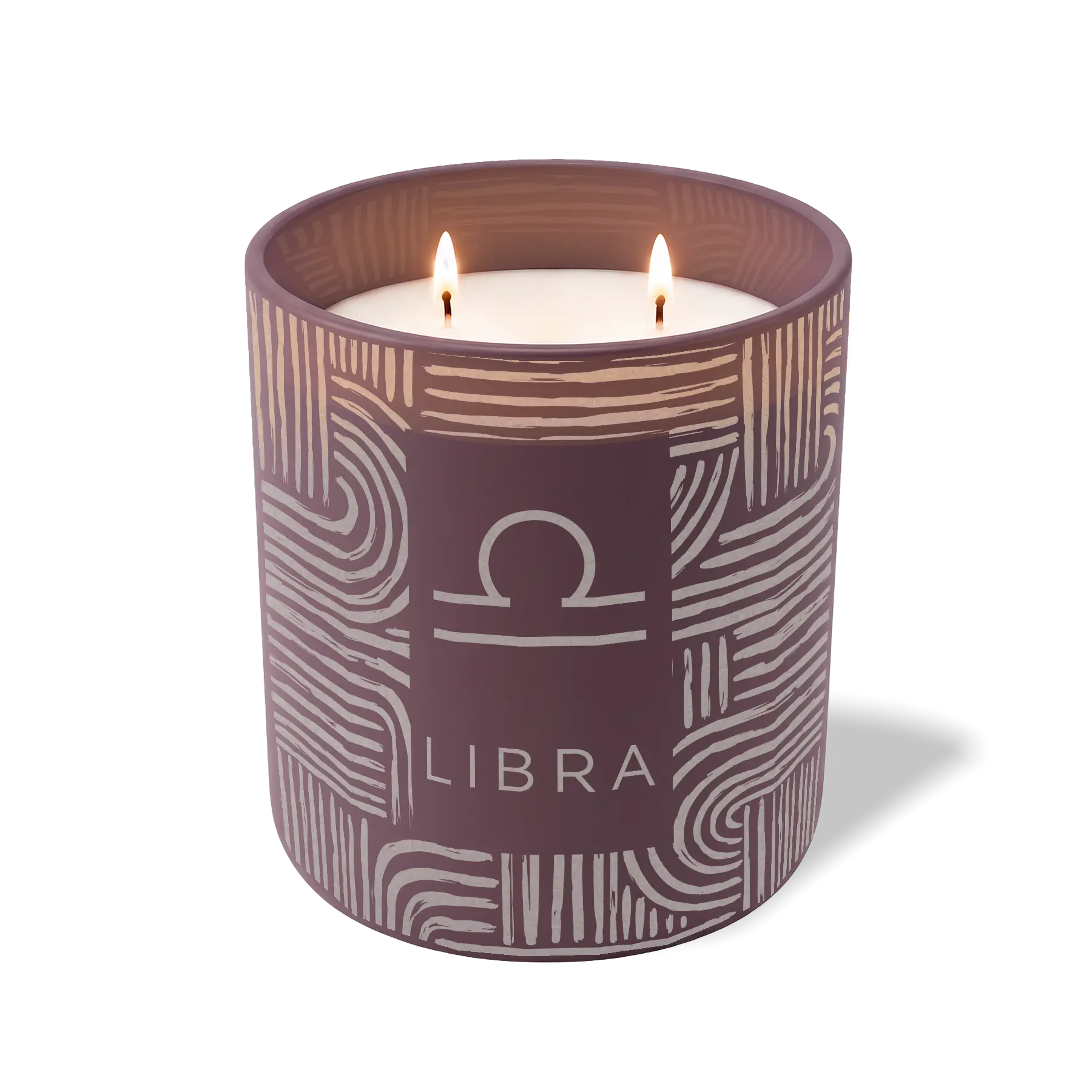 Wild Journey Custom Etched Libra Symbol 12 oz Studio Series Candle in Velvet Plum