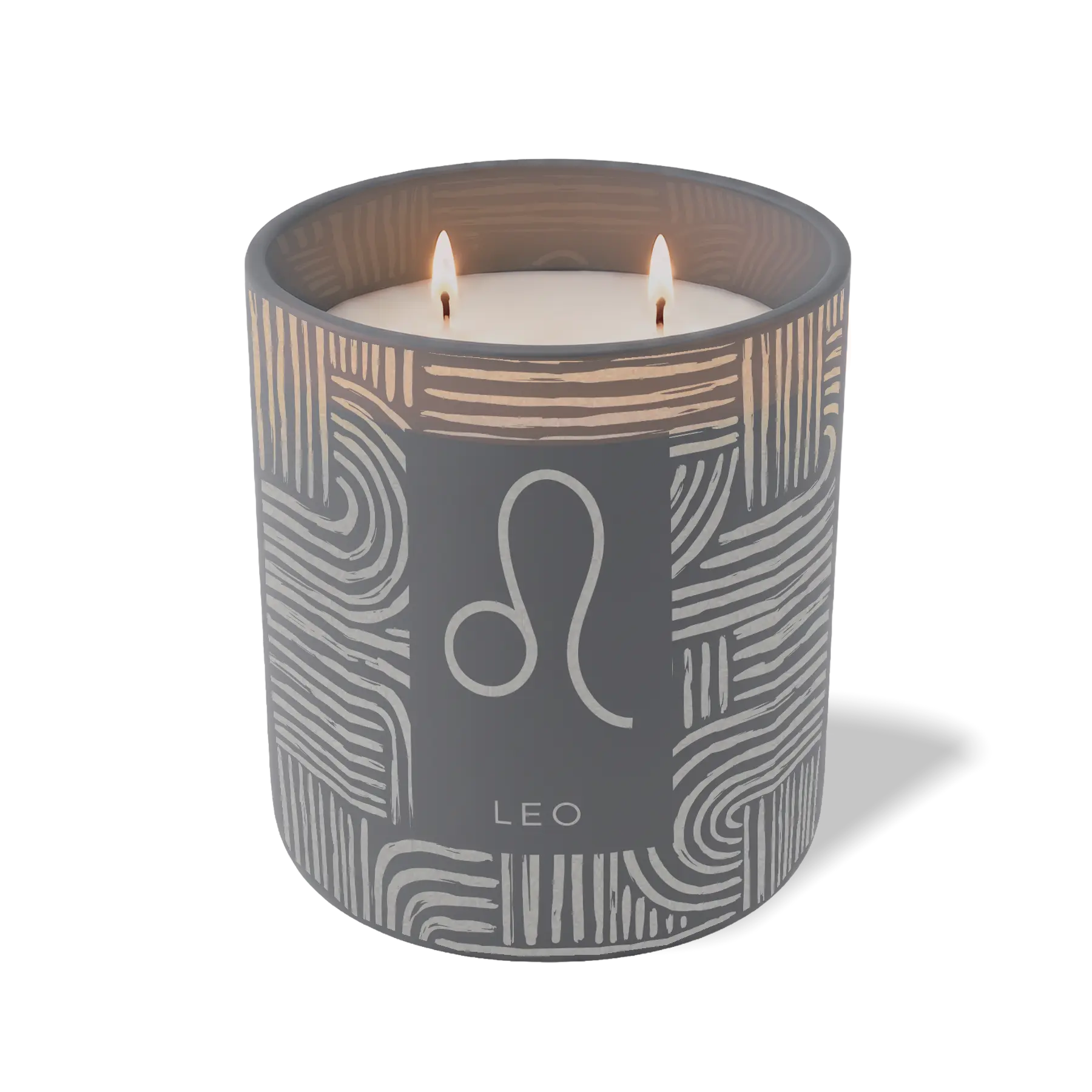 Custom Etched Leo Symbol 12 oz Studio Series Candle - Graphite