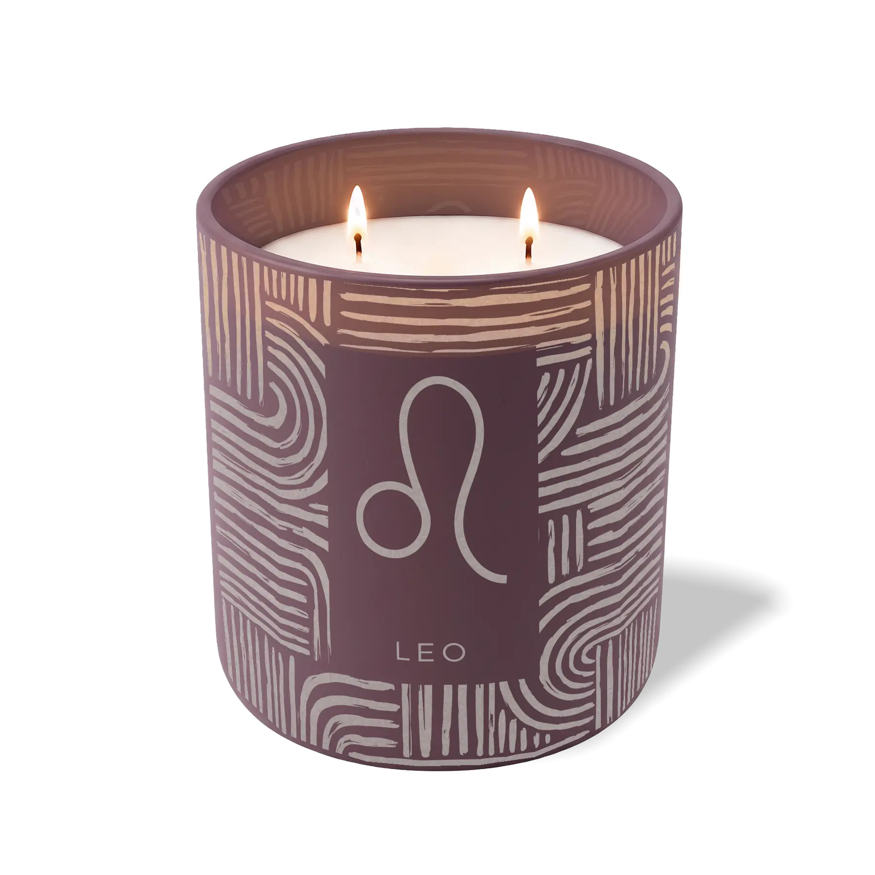 Wild Journey Custom Etched Leo Symbol 12 oz Studio Series Candle in Velvet Plum