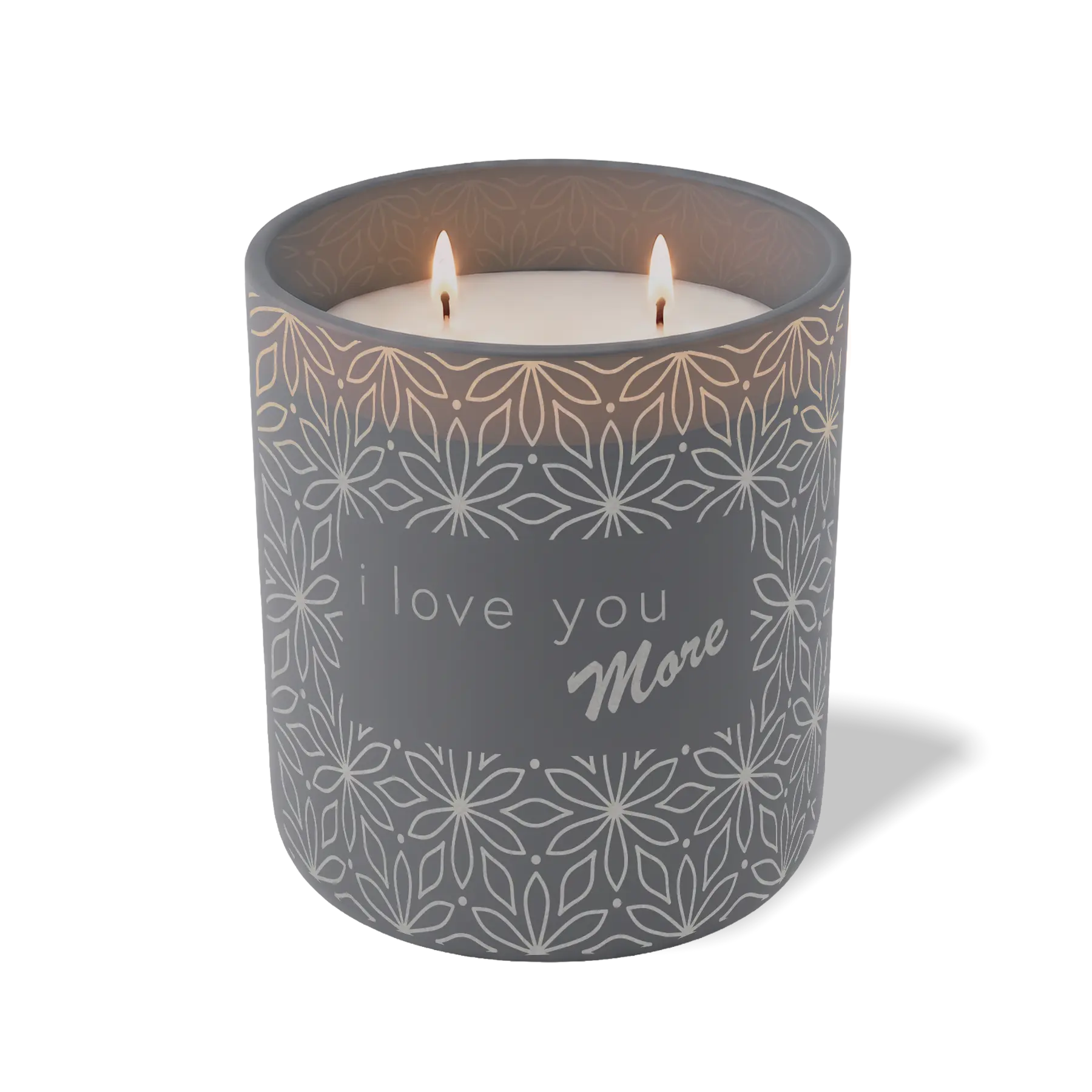 Custom Etched I Love You More 12 oz Studio Series Candle - Graphite