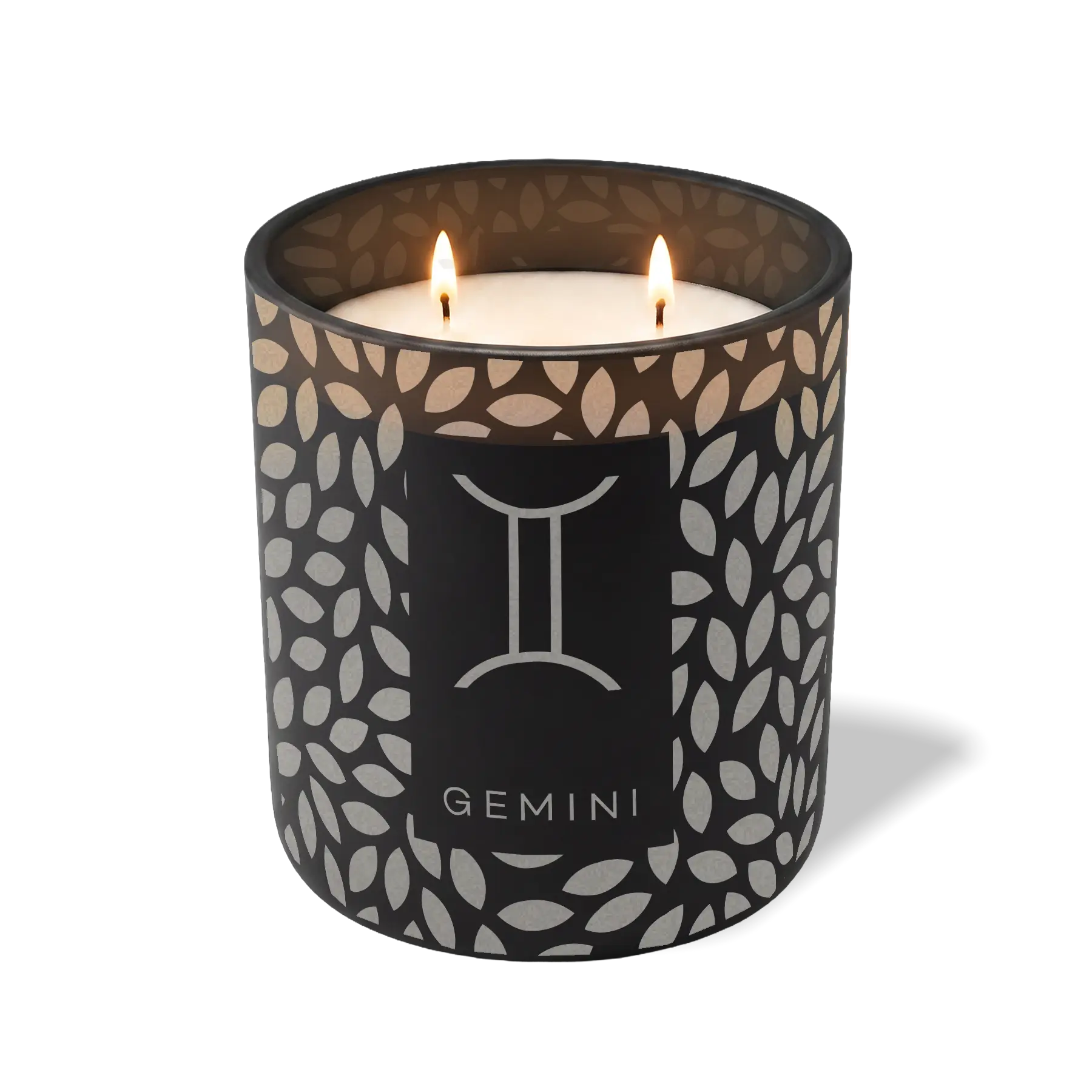 Custom Etched Gemini Symbol 12 oz Studio Series Candle - Black