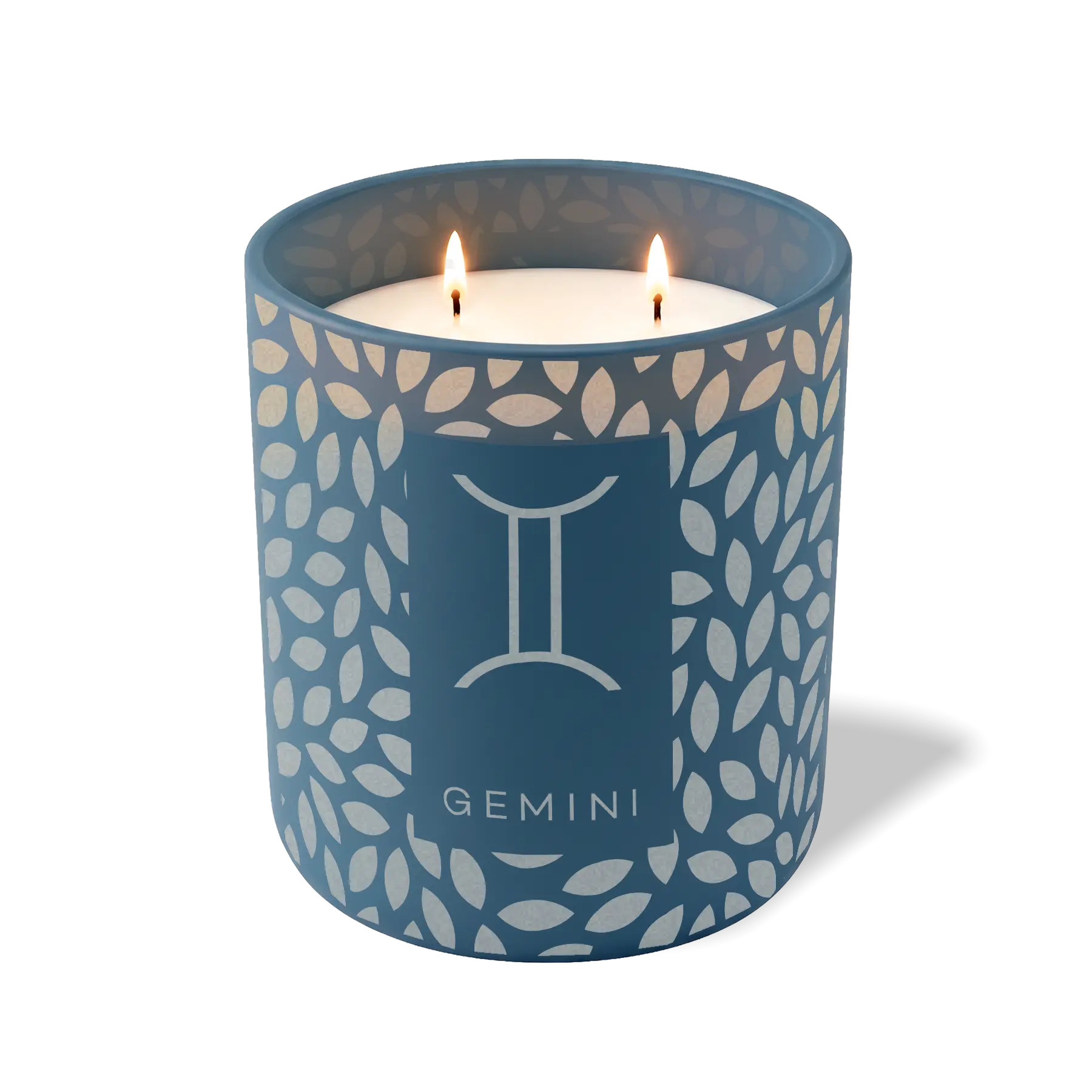 Wild Journey Custom Etched Gemini Symbol 12 oz Studio Series Candle in Cobalt