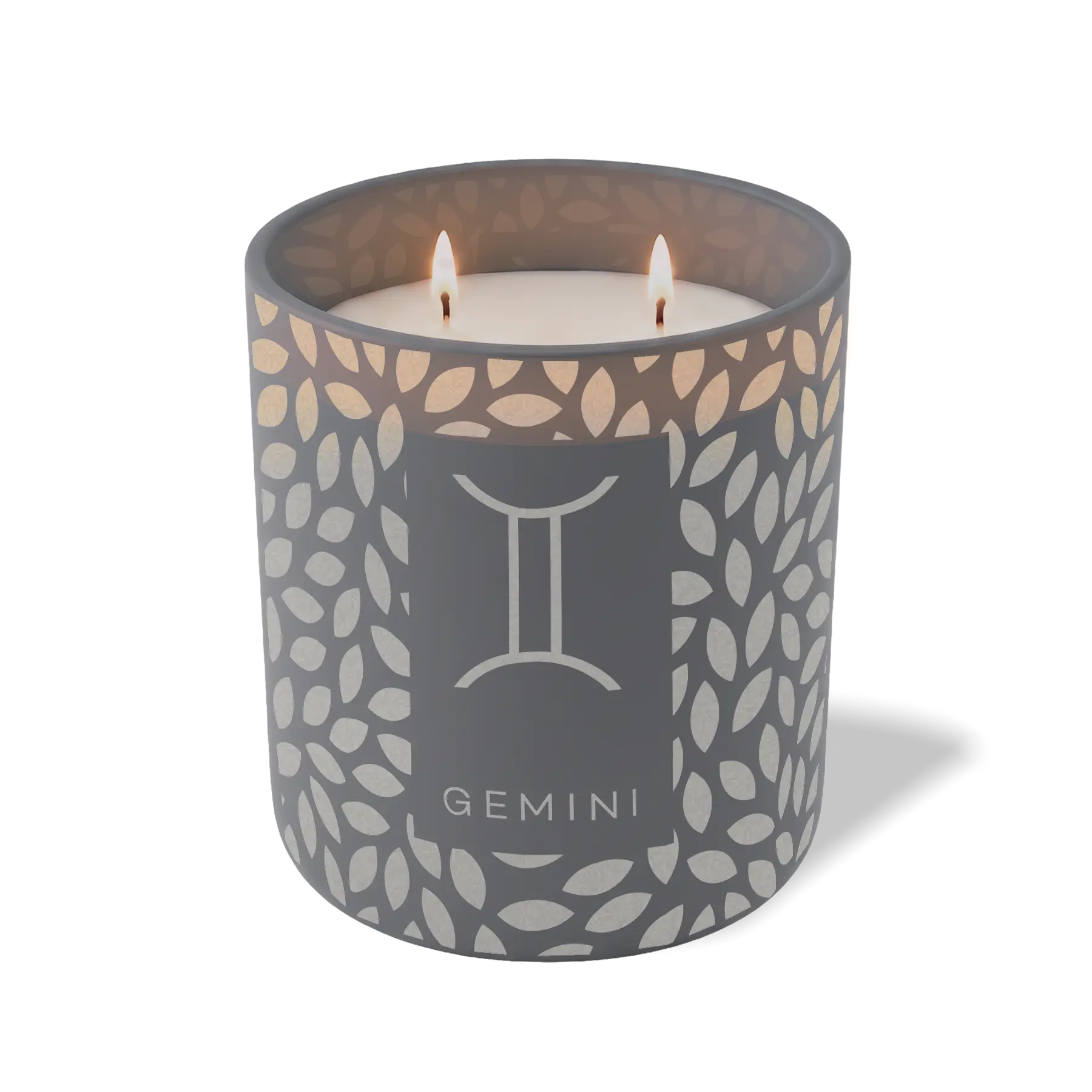 Custom Etched Gemini Symbol 12 oz Studio Series Candle - Graphite
