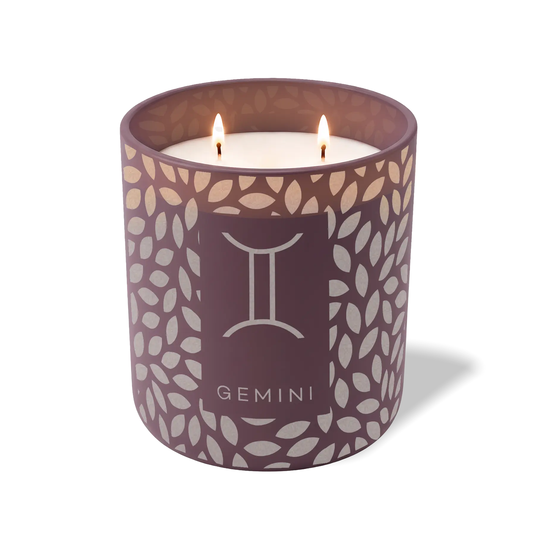 Wild Journey Custom Etched Gemini Symbol 12 oz Studio Series Candle in Velvet Plum
