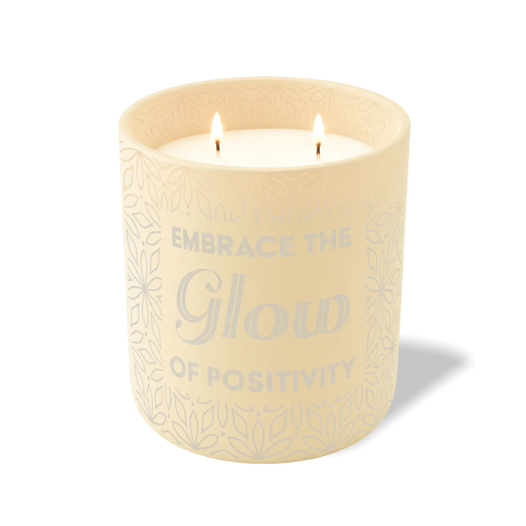 Custom Etched Embrace the Glow of Positivity 12 oz Studio Series Candle - Sand