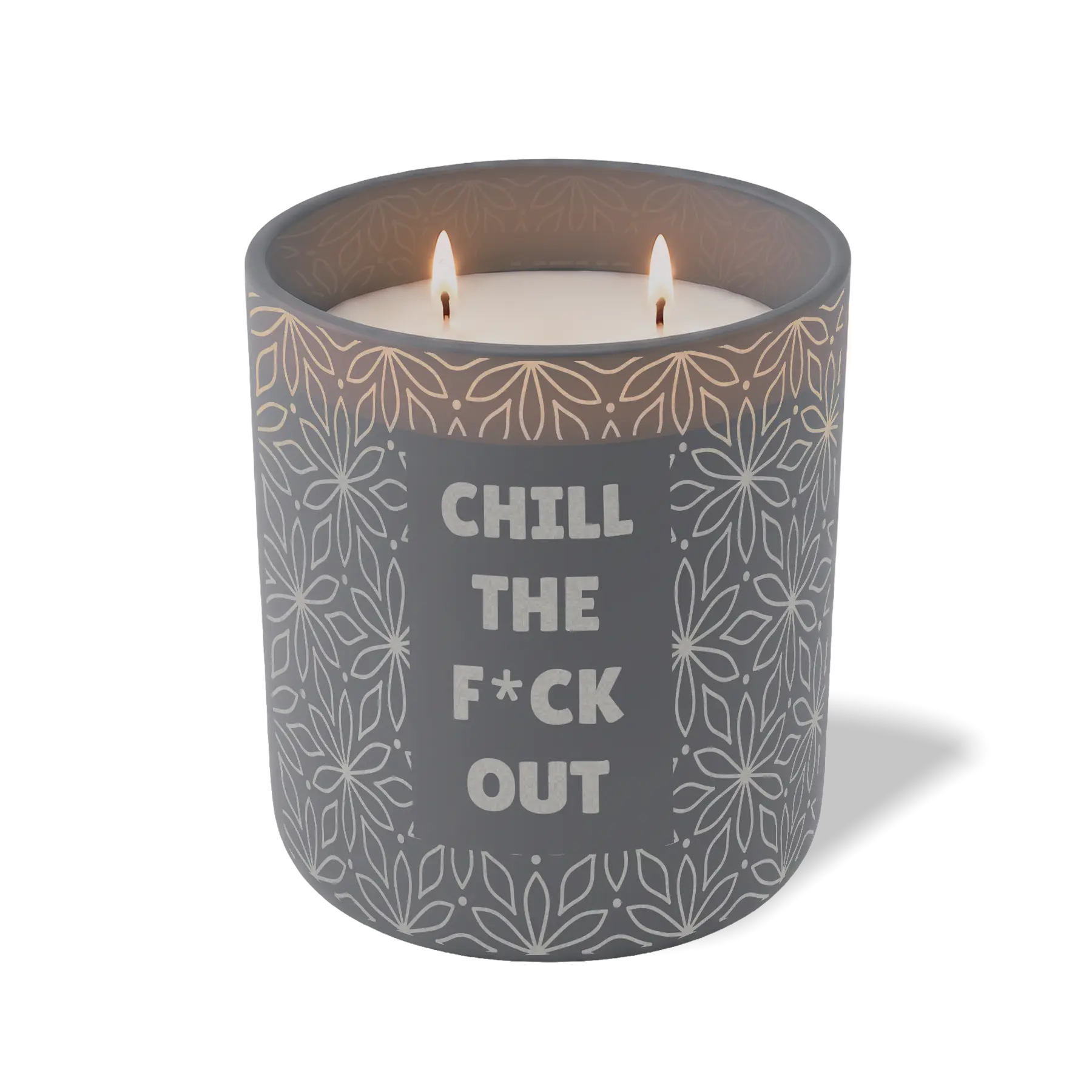Custom Etched Chill The F*ck Out 12 oz Studio Series Candle - Graphite