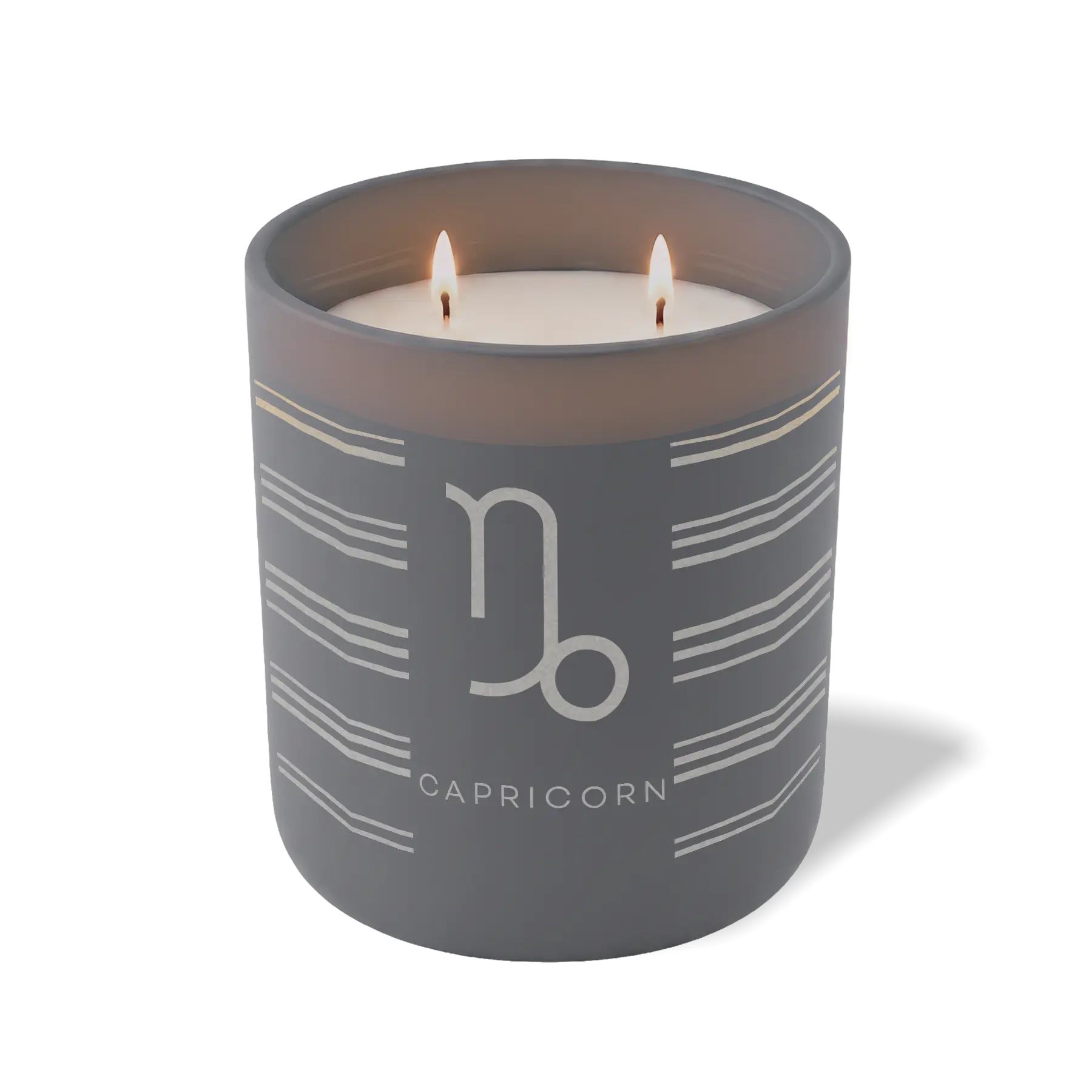 Custom Etched Capricorn Symbol 12 oz Studio Series Candle - Graphite