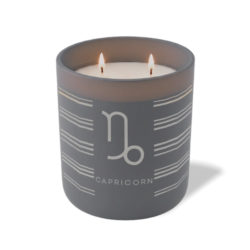 Custom Etched Capricorn Symbol 12 oz Studio Series Candle - Graphite