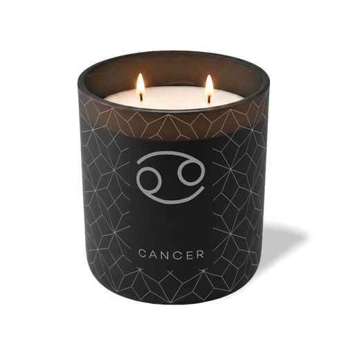 Custom Etched Cancer Symbol 12 oz Studio Series Candle - Black