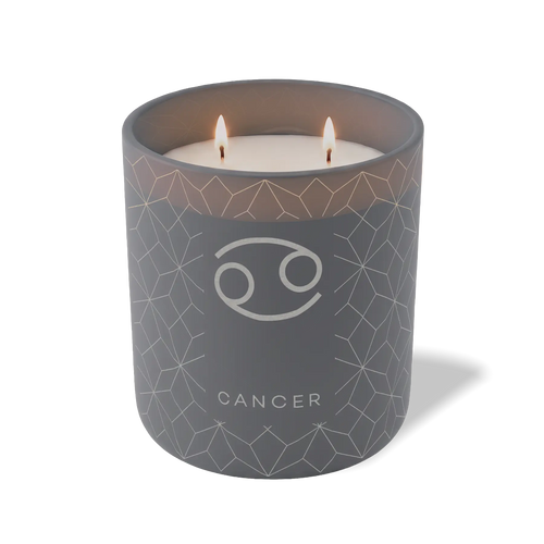 Custom Etched Cancer Symbol 12 oz Studio Series Candle - Graphite