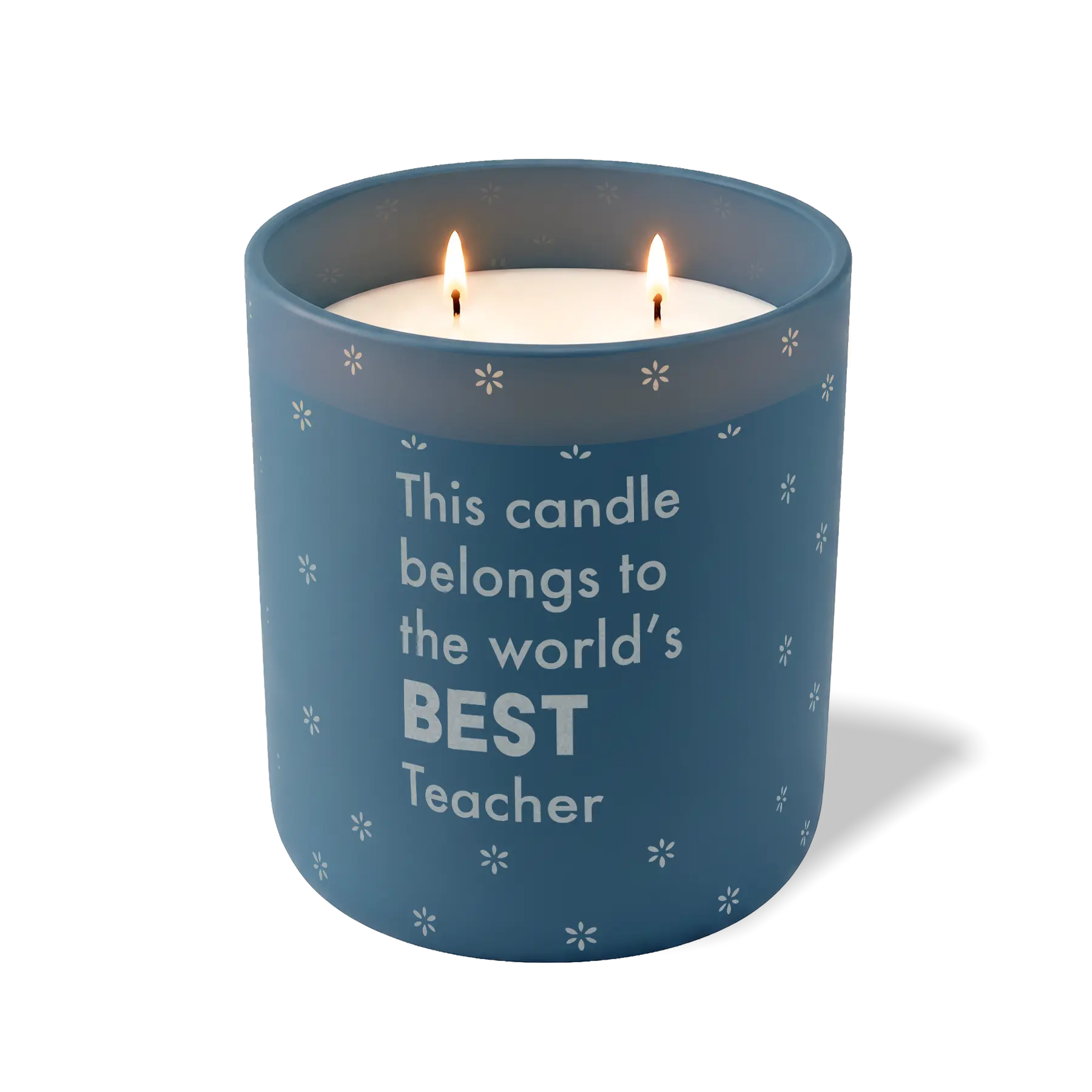 Wild Journey Custom Etched The World's Best Teacher 12 oz Studio Series Candle in Cobalt